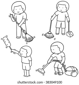 Vector Set Man Cleaning Stock Vector (Royalty Free) 383049100 ...