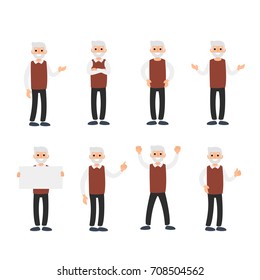 Vector set of a man in different positions
