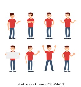 Vector set of a man in different positions