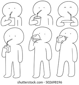 vector set of man drinking