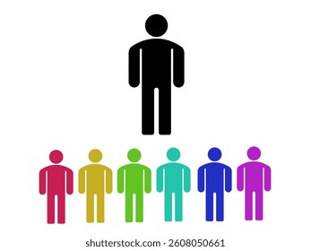 Vector set of man figure of different colors icon
Vector icon