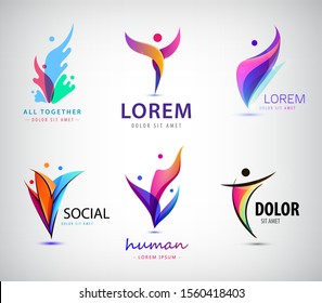 Vector set of Man, human logos. People, community, creative hub, social connection icons and logo set