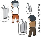 vector set of man peeing