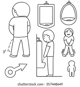 vector set of man peeing