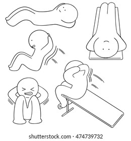 vector set of man sit up