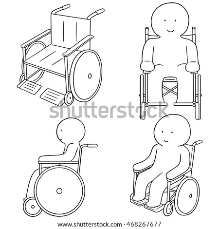 Vector Set Man Sitting Wheelchair Stock Vector (Royalty Free) 468267677