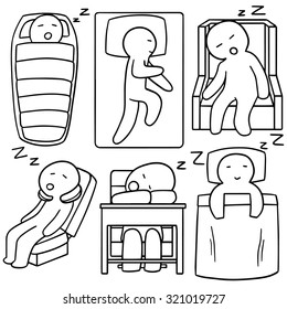 vector set of man sleeping