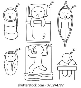 vector set of man sleeping