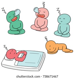 vector set of man sleeping