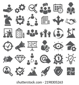 Vector Set Management Icons Set Contains Stock Vector (Royalty Free ...