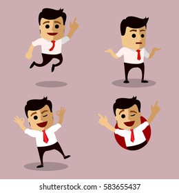 Vector set of manager or business man character.