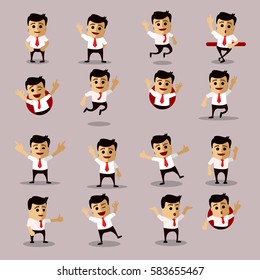 Vector set of manager or business man character.