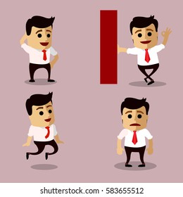 Vector set of manager or business man character.