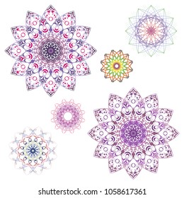 Vector set mandala. Decorative ornaments.