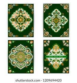 Vector set of mandalas, package design. Can be used for yoga mats, greeting and business cards, textile