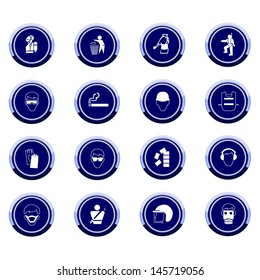 Vector set of mandatory signs on white background