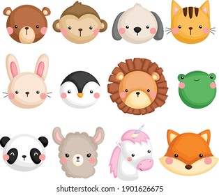 a vector set of many animal icons
