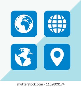 vector set. maps and flags, earth globe with continents maps and globe illustration for web and graphic design