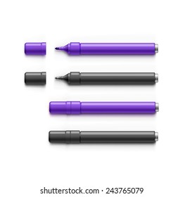 Vector Set of Markers, Highlighters, Felt Tip Pens