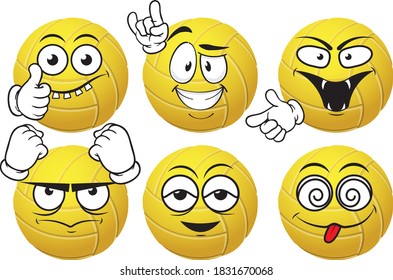 Vector set mascots of handball. Perfect for printing flyers, T-shirts, posters, brochures and other printing materials.