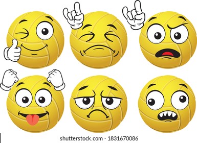 Vector set mascots of handball. Perfect for printing flyers, T-shirts, posters, brochures and other printing materials.