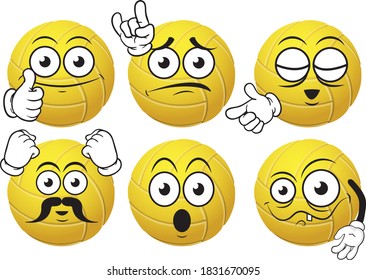 Vector set mascots of handball. Perfect for printing flyers, T-shirts, posters, brochures and other printing materials.