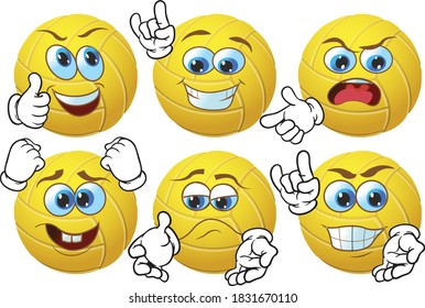 Vector set mascots of handball. Perfect for printing flyers, T-shirts, posters, brochures and other printing materials.