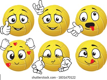 Vector set mascots of handball. Perfect for printing flyers, T-shirts, posters, brochures and other printing materials.