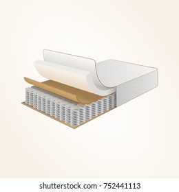 vector set mattress section on layers
