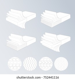 Vector Set Mattress Section On Layers