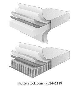 Vector Set Mattress Section On Layers