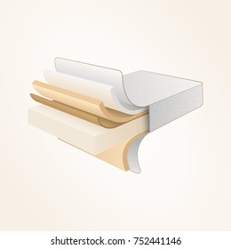 vector set mattress section on layers