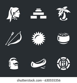 Vector Set of Maya mexican culture Icons.
