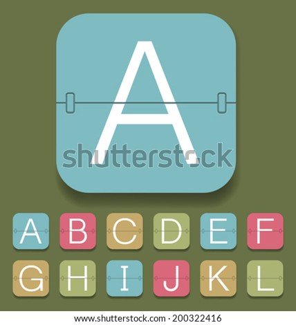 Vector set of mechanical scoreboard alphabet