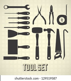 Vector Set: Mechanical Tool Silhouette Collection