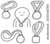 vector set of medal cartoon
