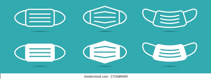 Conjunto de vectores de máscaras faciales médicas para operaciones de contaminación del aire y cirugía