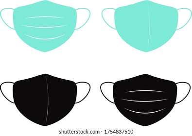 Vector set of medical face masks for air pollution virus dust medicine infection coronavirus epidemic disease influenza clinic