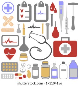 vector set of medical icons