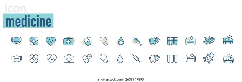 vector set of medical icons