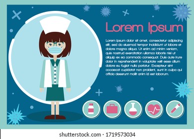 Vector set of medical icons. Covid-19 Coronavirus illustration, medical equipments, tools. colorful template web Template.  flat design. health and treatment. modern concept, Vector isolated illustrat