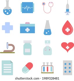Vector set of medical icons. Flat icons Health care and medicine icon set. Simple graphic design ideas. Simple outline element collection.