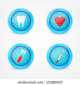 Vector set of medical icons on white background