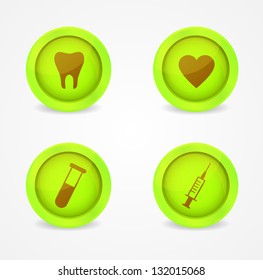 Vector set of medical icons on white background
