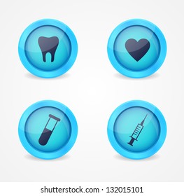 Vector set of medical icons on white background
