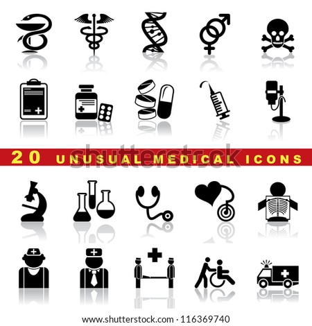 vector set of medical icons and symbol