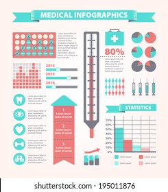 vector set of medical infographic, modern flat style