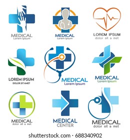 Vector set of medical logo template 