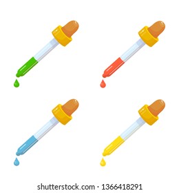 vector set of medical pipettes