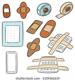vector set of medical plaster